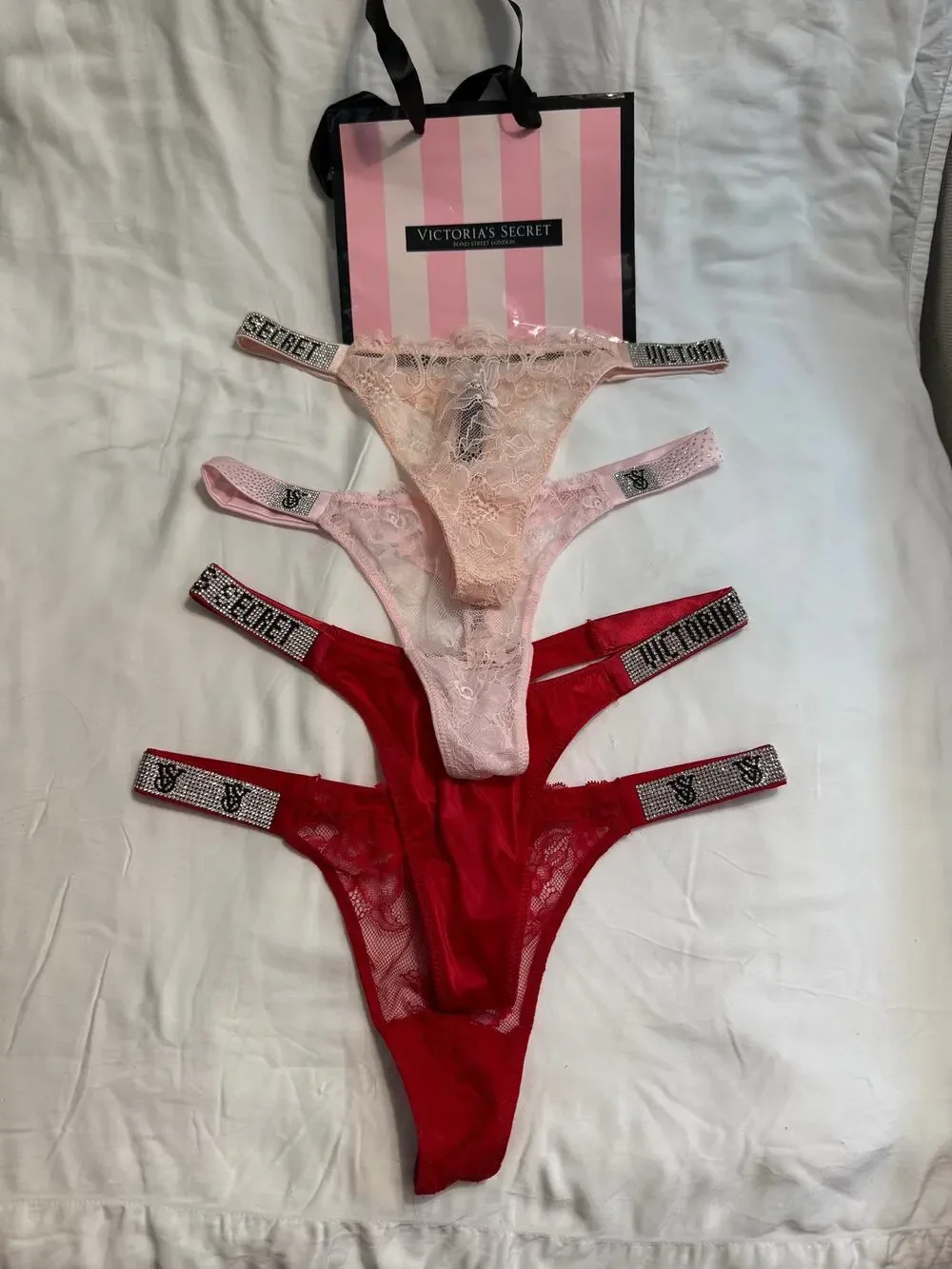 NWT Victoria’s Secret Very Sexy Bling Strap Thongs & Brazilian Size Small